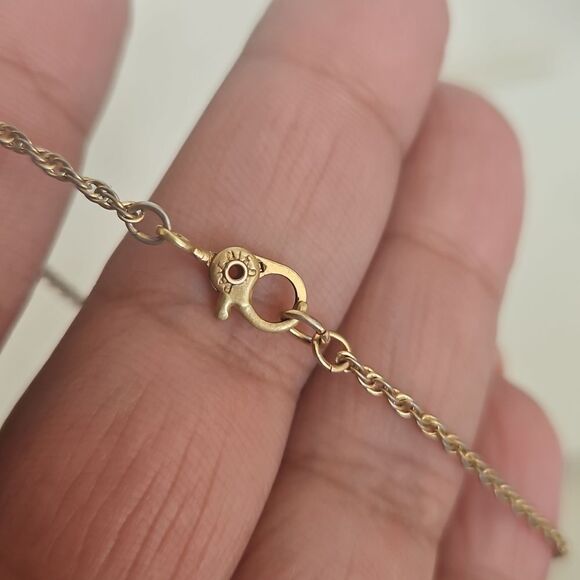 Monet Stamped Necklace & Earrings With Crystal Rhinestones Gold Plated - Picture 13 of 16